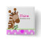 Jungle Adventure Giraffe NAME TAG Custom Button