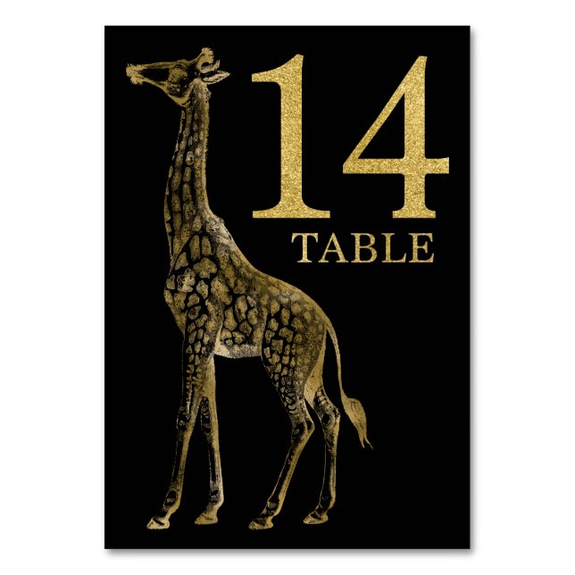 Jungle Africain Giraffe Numéro de table Carte 14 (Par défaut)