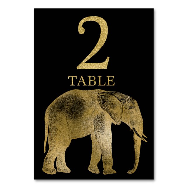 Jungle African Animal Elephant Numéro de table Car (Par défaut)