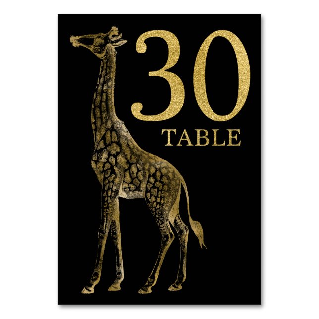 Jungle African Animal Giraffe Numéro de table Cart (Par défaut)