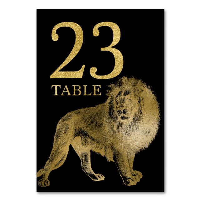 Jungle African Animal Lion Numéro de table Carte 2 (Par défaut)