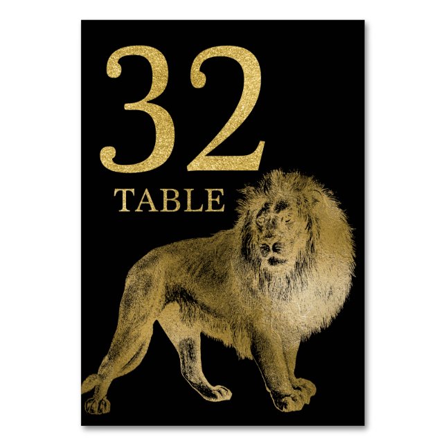 Jungle African Animal Lion Numéro de table Carte 3 (Par défaut)