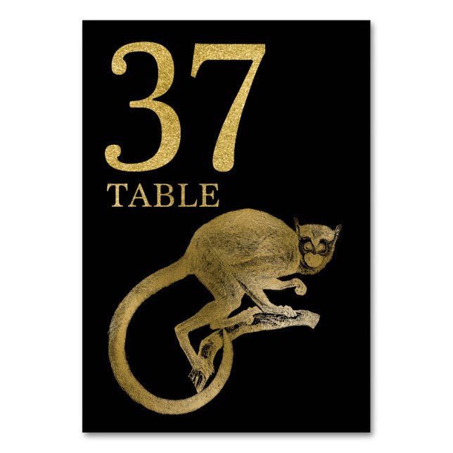Jungle African Animal Monkey Numéro de table Carte (Par défaut)