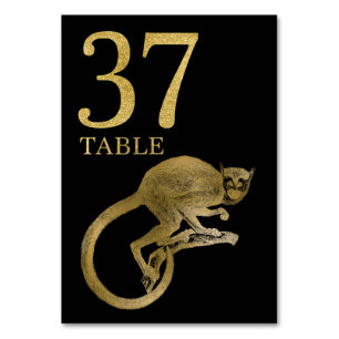 Jungle African Animal Monkey Table Number Card 37
