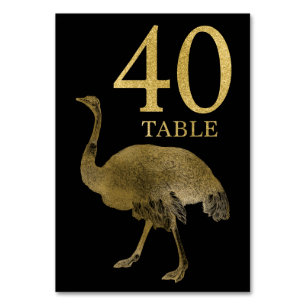 Jungle African Animal Ostrich Table Number Card 40