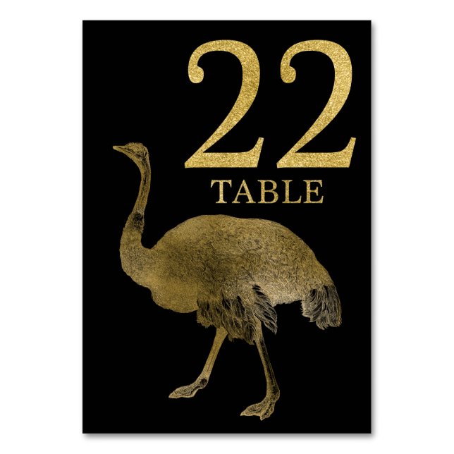 Jungle African Animal Ostrich Table Numéro Carte 2 (Par défaut)