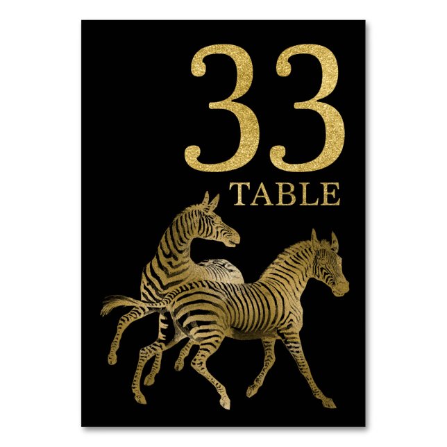 Jungle African Animal Zebra Numéro de table Carte  (Par défaut)