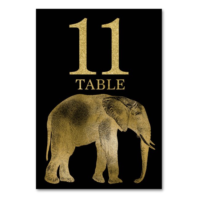Jungle Afrique Animal Elephant Numéro de table Car (Par défaut)