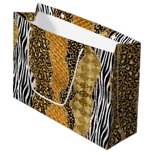 Jungle Agate Luxe Animal Texture Pattern Large Gift Bag