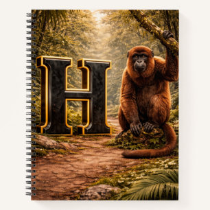 Jungle Alphabet Letter H Howler Monkey Educational Notebook