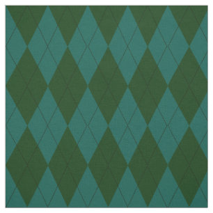 Jungle and Jade Green Argyle Pattern Fabric