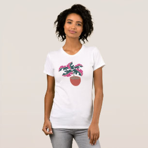 Jungle and Tropical Monstera Pink Leaves T-Shirt