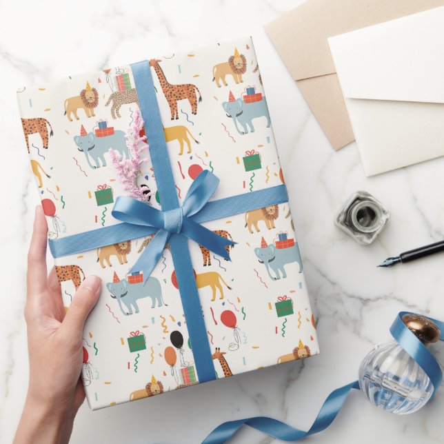 Jungle Animal 2nd Birthday Wrapping Paper (Gifting)