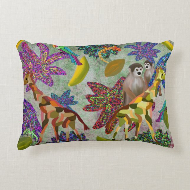 Jungle Animal Accent Pillow (Front)