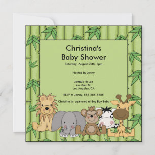 Jungle Animal Baby Shower Invitation