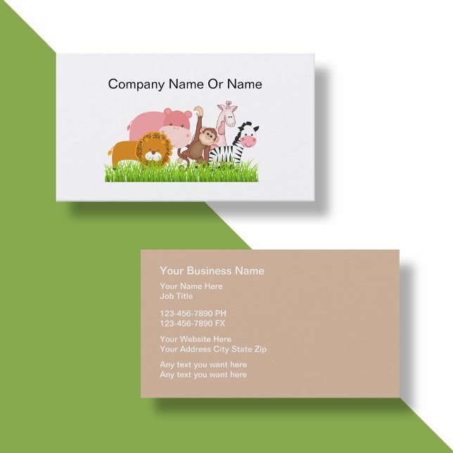 Jungle Animal Business Cards (jungle animal )