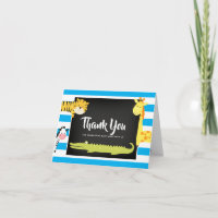 Jungle Animal Chalkboard Baby Shower Thank You