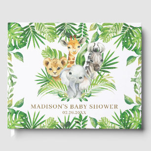 Jungle Animal Chic Tropical Greenery Baby Shower  Guest Book