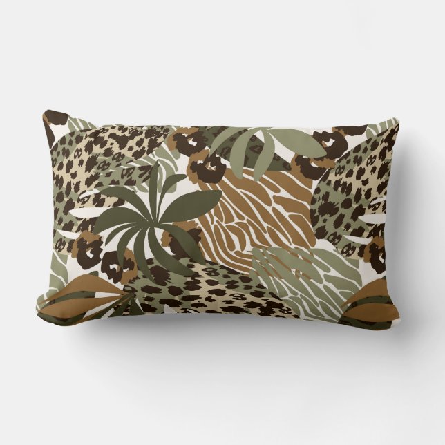 Jungle Animal Print Accent Pillow (Front)