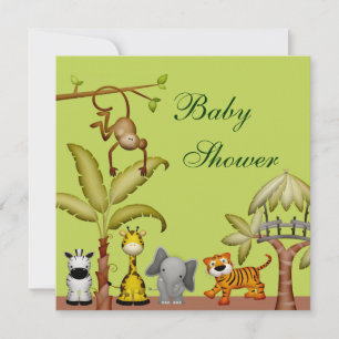 Jungle Animal Safari Celebration Baby Shower Invitation