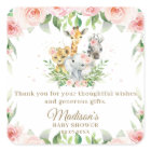 Jungle Animal Safari Pink Floral Girl Baby Shower 