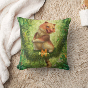 Jungle Animal Tree Kangaroo Throw Pillow