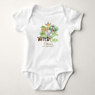 Jungle Animal Wild ONE Boy 1st Birthday Outfit   Baby Bodysuit