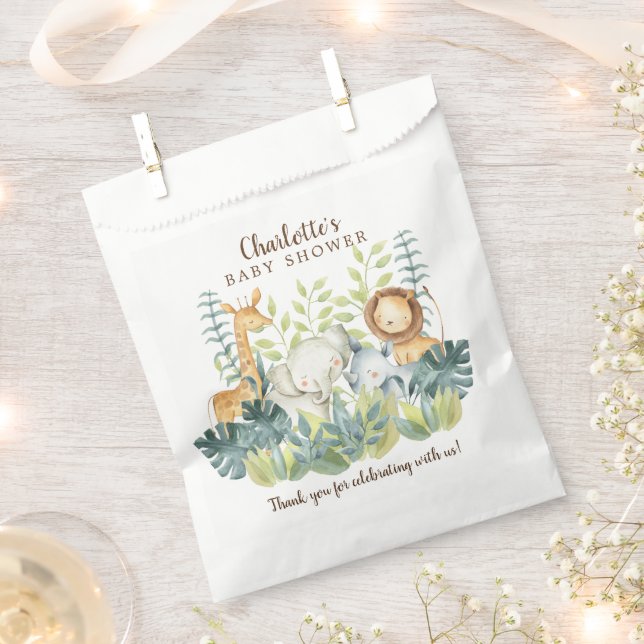 Jungle Animals Baby Shower Favour Bags (Clipped)