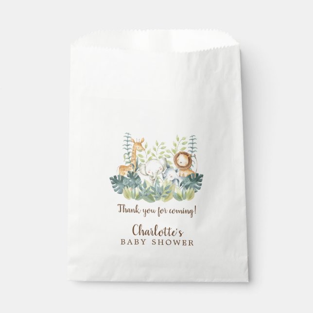 Jungle Animals Baby Shower Favour Bags (Front)