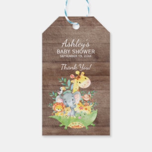 Jungle Animals Baby Shower Favour Gift Tag