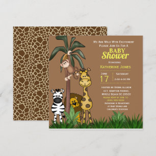 Jungle Animals Baby Shower Invitation