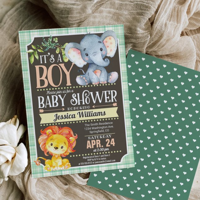 Jungle Animals Baby Shower Invitation Boy (Creator Uploaded)