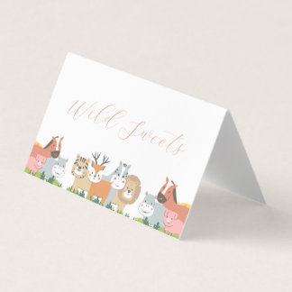 Jungle Animals Baby Shower Tent Card