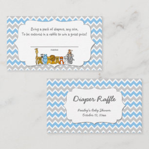 Jungle Animals Diaper Raffle Tickets boy Enclosure Card