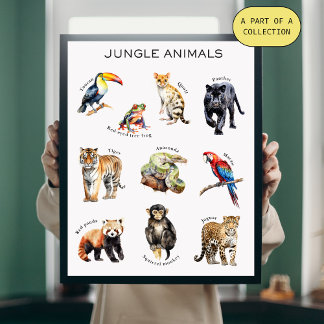 Jungle Animals Educational Poster