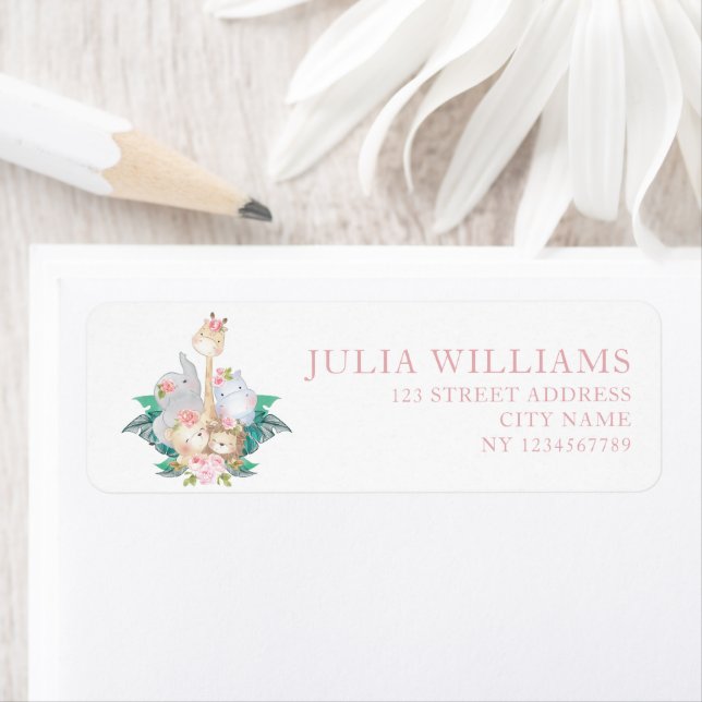 Jungle Animals Girl Birthday Address (Insitu)