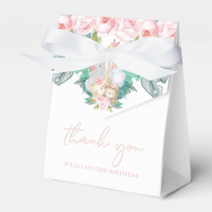 Jungle Animals Girl Birthday Thank you Favor Box