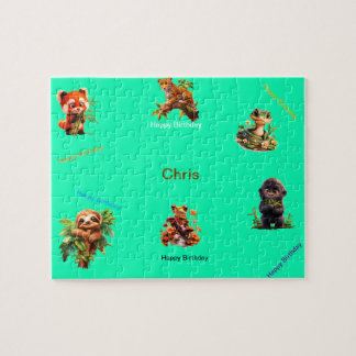 Jungle Animals "Happy Birthday" Jigsaw Puzzle