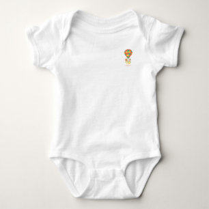 Jungle Animals In Hot Air Balloon Personalize Name Baby Bodysuit