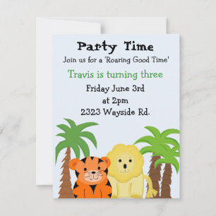 Jungle Animals Party Invitation