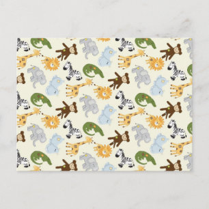 Jungle Animals Pattern Postcard
