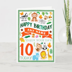 Jungle Animals Personalised Birthday Card