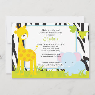 Jungle Animals Safari Baby Shower Invitation
