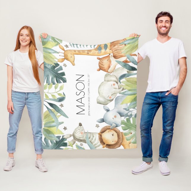 Jungle animals safari blanket for kids (In Situ)