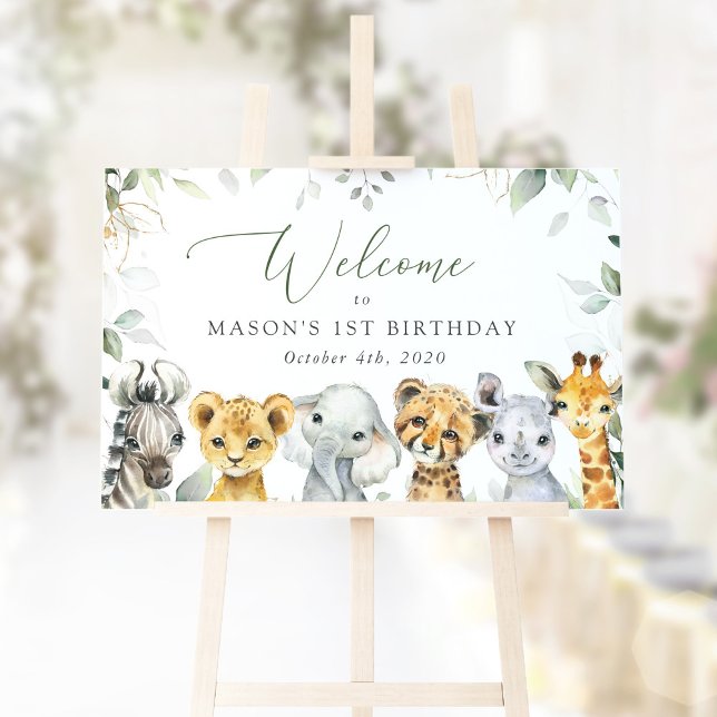Jungle Animals, Safari, First Birthday Welcome Poster (Creator Uploaded)