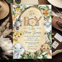 Jungle Animals Safari Greenery Boy Baby Shower