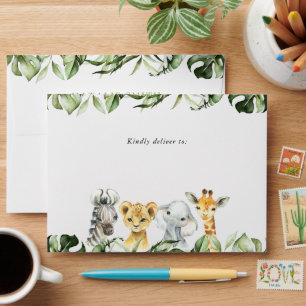 Jungle Animals, Safari, Wild One, First Birthday Envelope