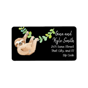 Jungle Animals Sloth Custom Address Labels