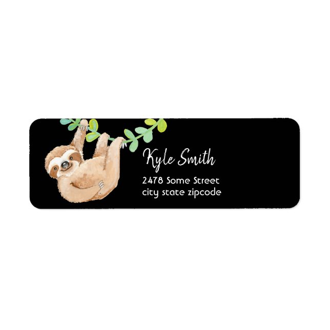 Jungle Animals Sloth Custom Address Labels (Front)