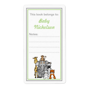 Jungle Animaux plaques livres vert garçon baby sho